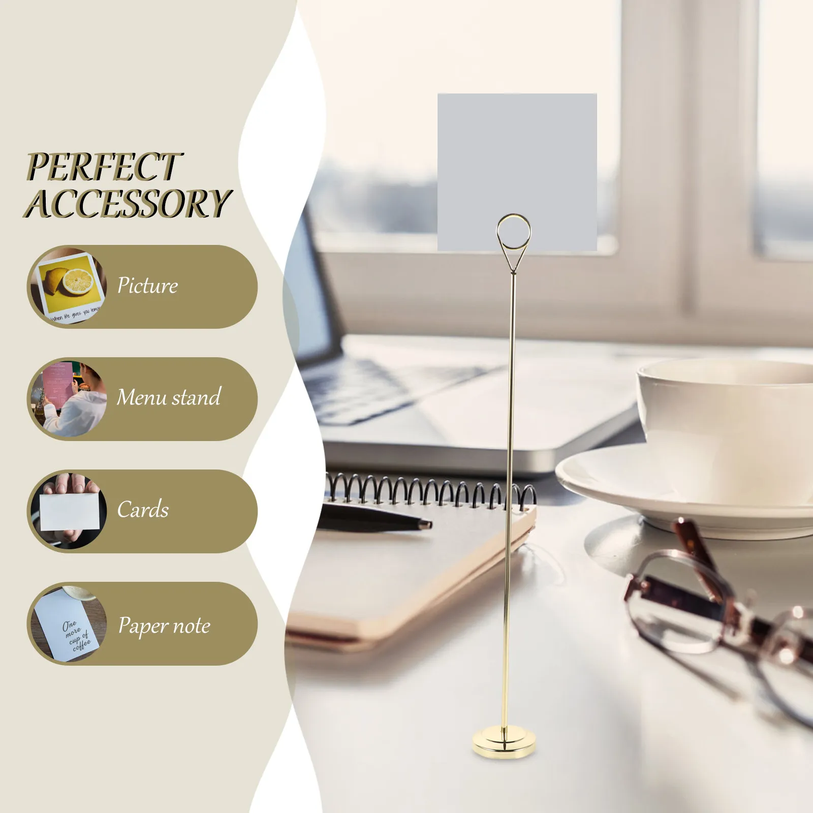 4Pcs Metal Place Card Holders Secure Table Card Clip Holders for Weddings Banquets Hotel Buffets Menu Signs Table Cards Clips