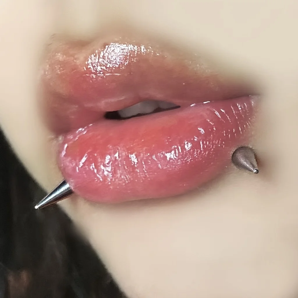 5pcs Spikes Punk Fashion Stainless Steel Lip Stud Earrings For Daily Detachable Replaceable Ball Piercing Jewelry For Men