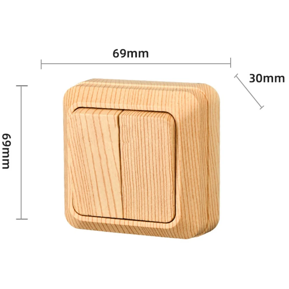 250 for v AC 16 A For Surface Mount Wall Socket for Indoor Use Constructed with Plastic and Finished in Wood Line Style