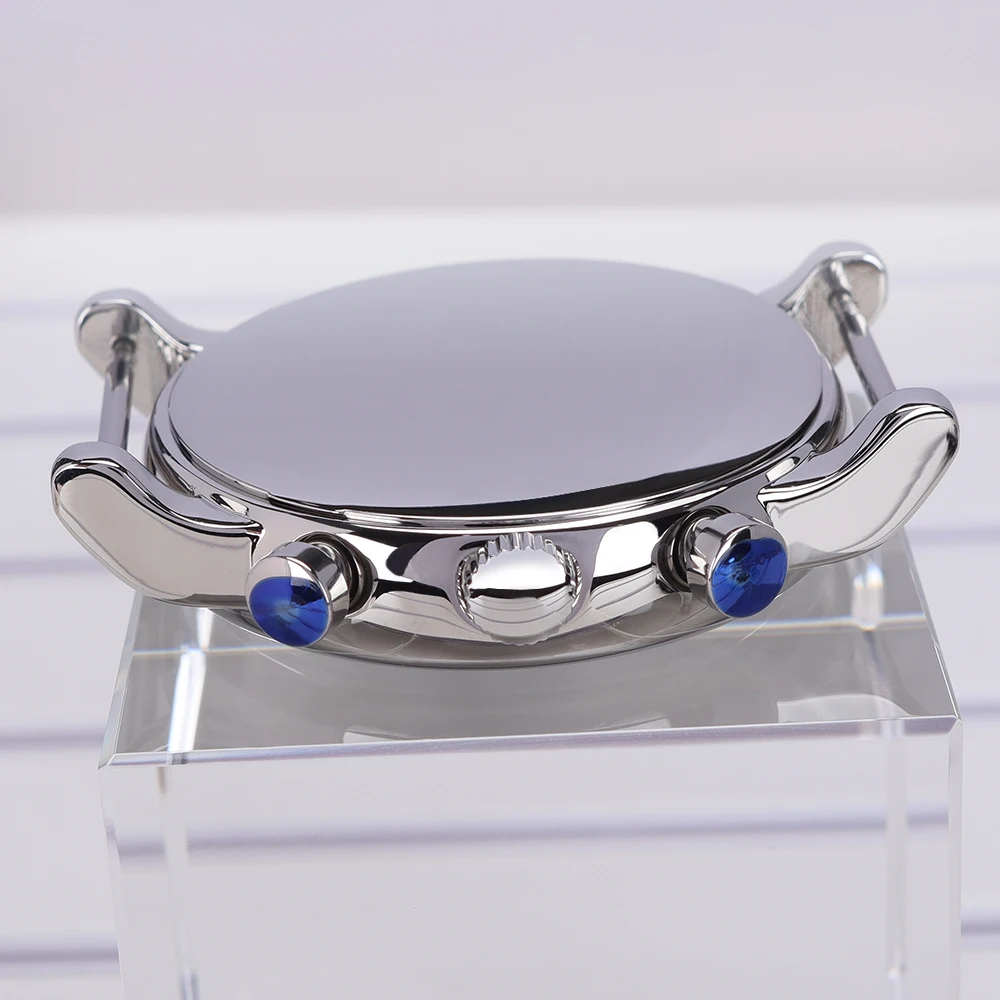 43 مللي متر ساعات رجالي 316L أجزاء الفولاذ المقاوم للصدأ لحركة JS25 الفضة/الأسود ساعة اكسسوارات مقاومة للماء 36.5 مللي متر الهاتفي