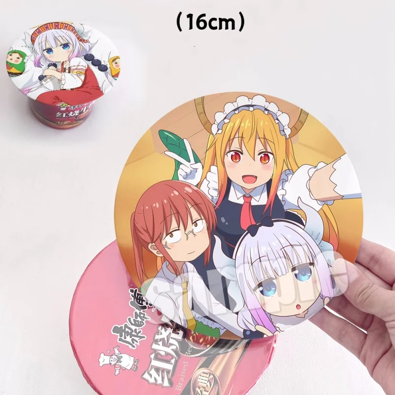 

Anime Miss Kobayashi's Dragon Maid Big 16cm Badge Stand Figure Brooch Pins Noodles Instant Noodles Lid Cosplay Gift A7062