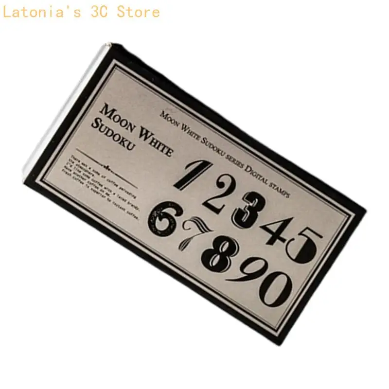 Pacote carimbo numeral artesanal papel com conjunto blocos para marcação diário X3UB