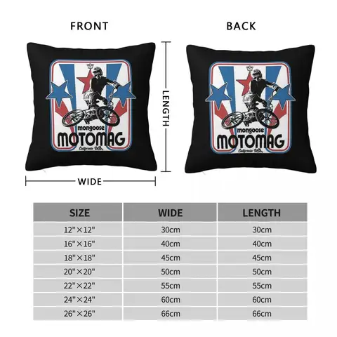 Old School BMX Motomag Fyrkantigt Örngott Polyester Linne Sammet Tryckt Dragkedja Dekorativt Rum Kuddfodral Partihandel 10 best sales flatland bmx - №9