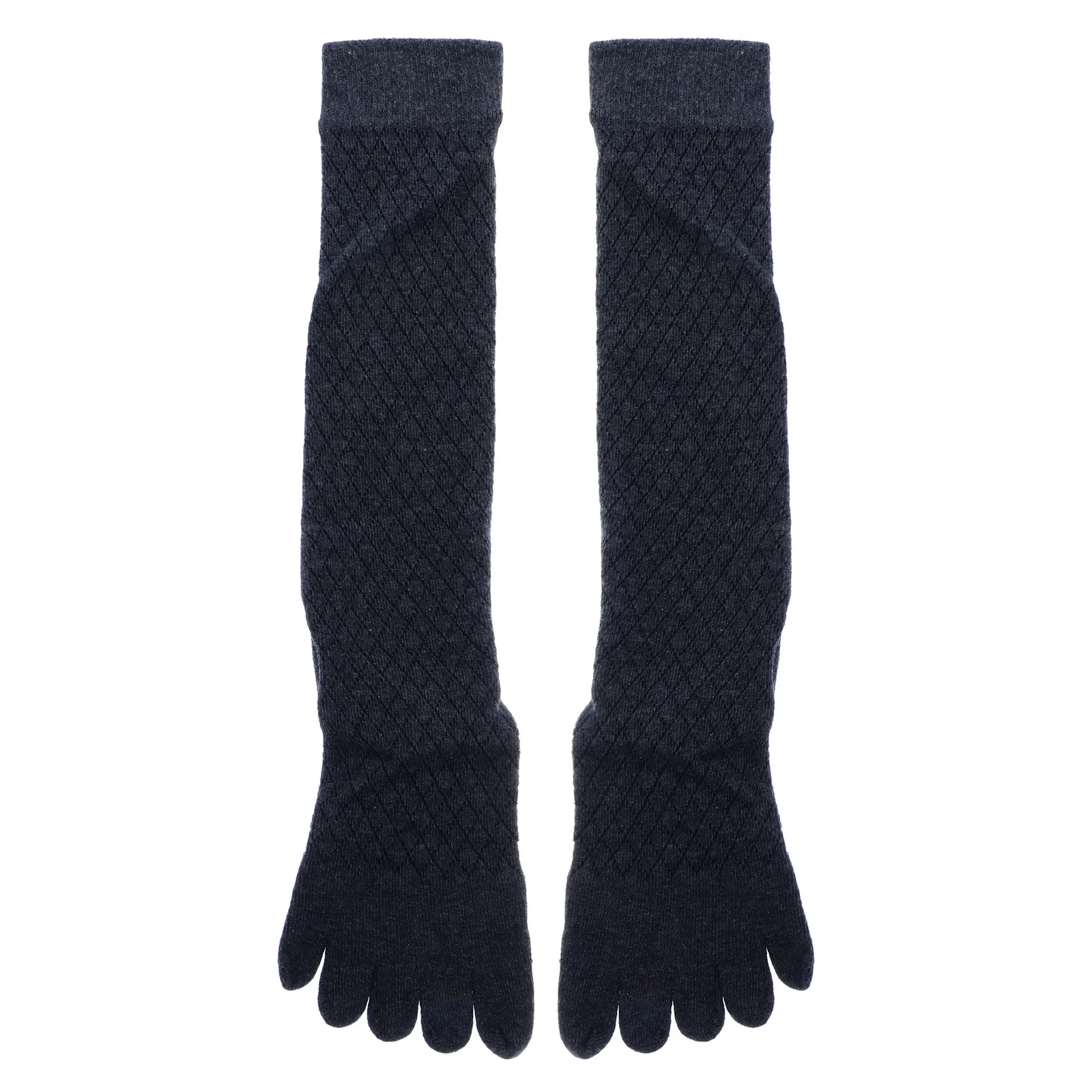 

Ankle Length Toe Socks Calf High Mens Badminton Breathable -toe Dark Grey Cotton Sport Running