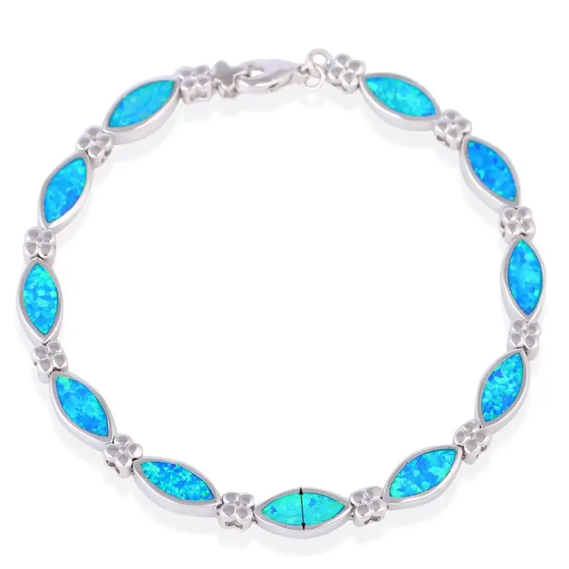 JLB-084 Hot Sale Horse Eye shape Blue Opal fashion Jewelry Bracelet wholesale factory pric for Ladys birthday and Valentine Gift