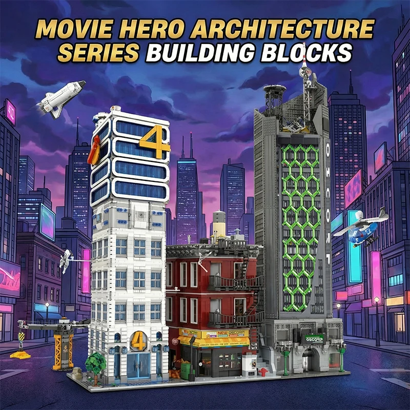 Filmhelden-Architektur-Serie Bausteine Film-Architektur Modulares Baustein-Modell für Erwachsene Sammlerstücke Geschenke