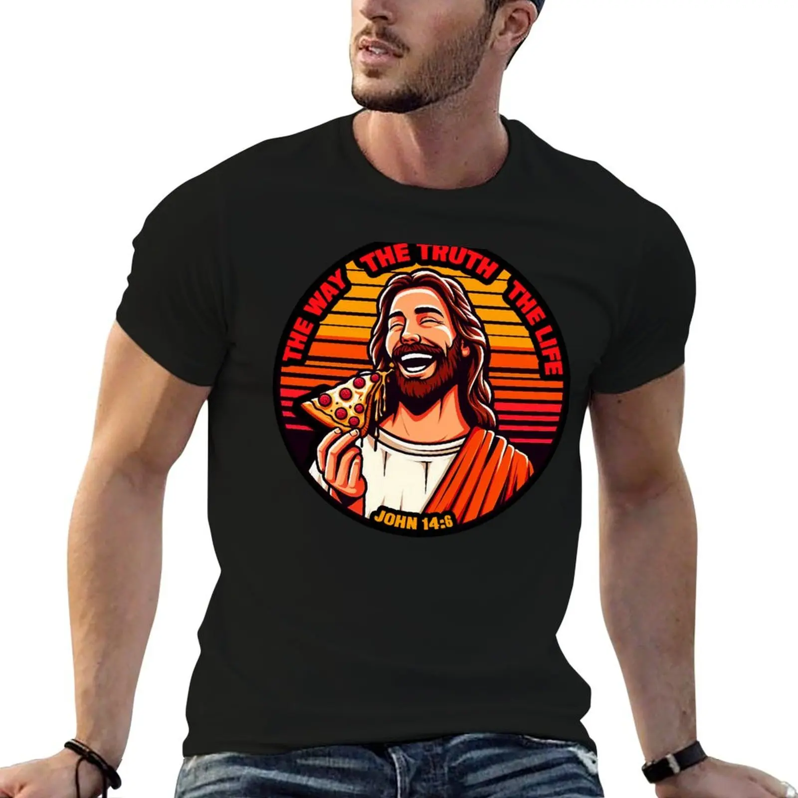 Jean 14:6 Le Chemin La Vérité La Vie. T-shirt homme, t-shirt d'été, t-shirt homme 100% coton, marque de luxe, t-shirt homme en coton