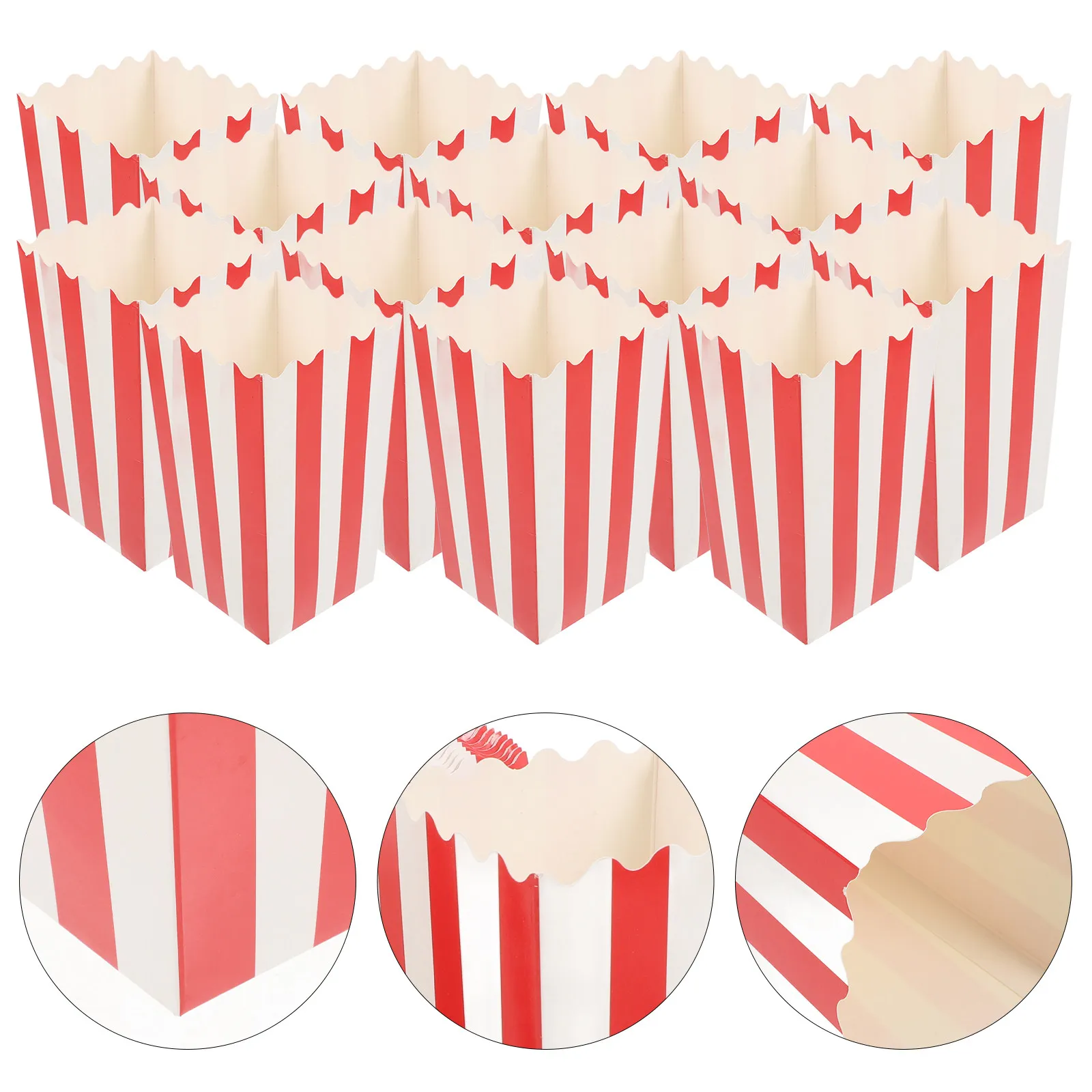 25Pcs Popcorn Treat Boxes Chicken Nuggets Paper Food Containers Movie Party Carnival Event Snack Cups Disposable Convenient