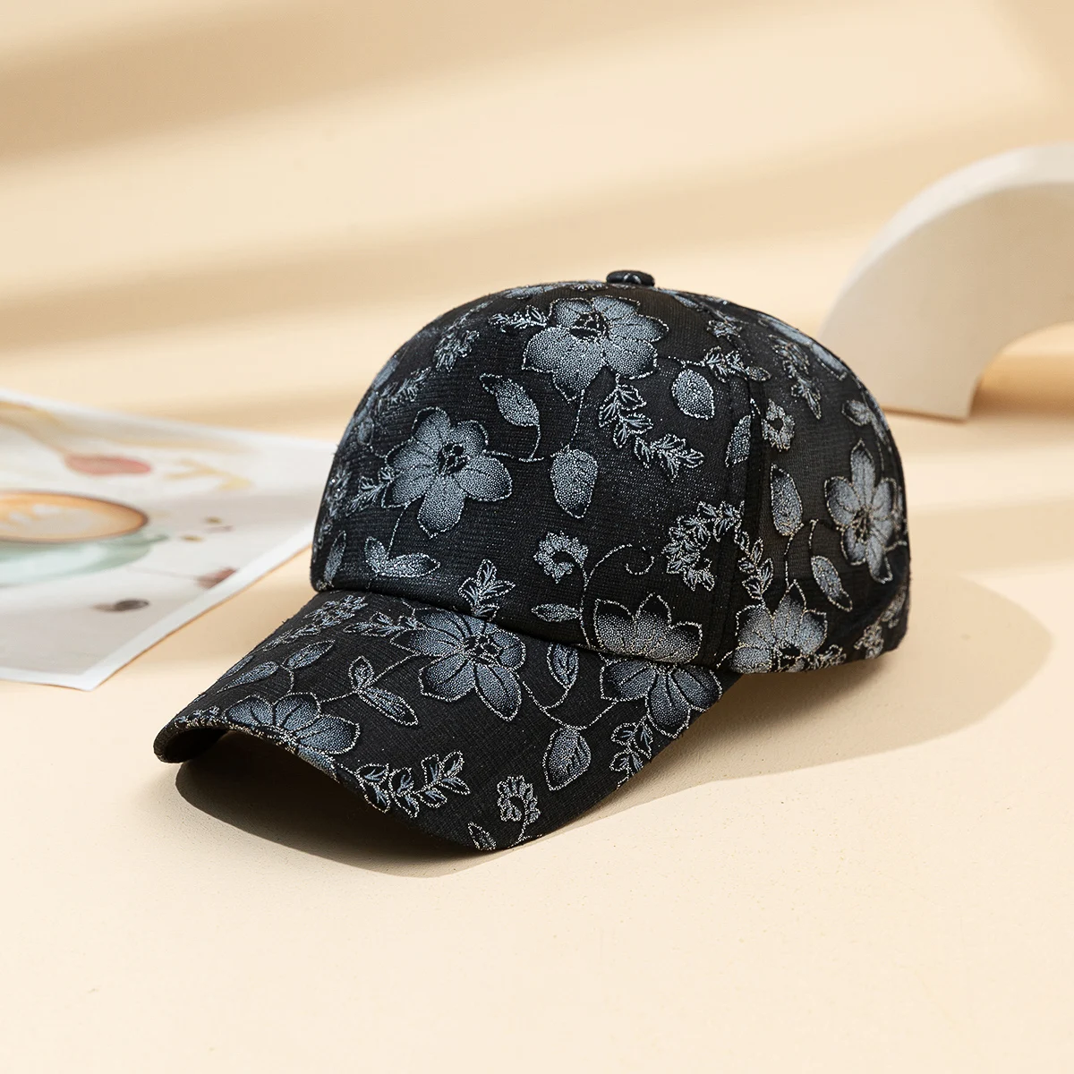 Koreanische Version modische Sommer dünne atmungsaktive Spitze Blumen Baseballkappe, lässige Outdoor-Sonnenschutz-Baseballkappe