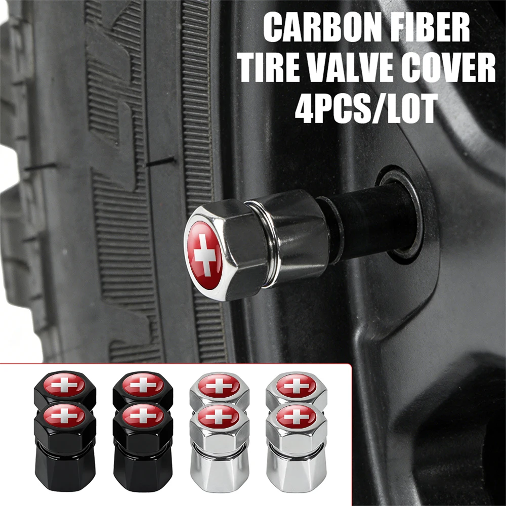 4Pcs Car Styling Wheel Tire Valve Air Stem Cap Badge  For Spain Israel Russia Poland Sweden Brazil Belgium France Turkey Canada
