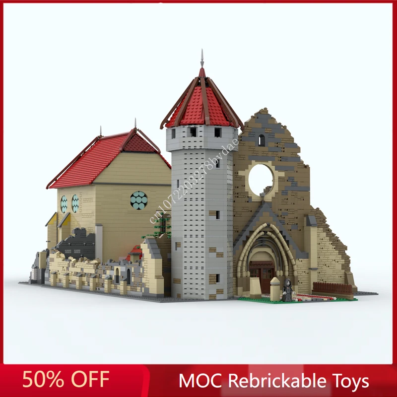 

8442PCS Customized MOC Medieval Castle Monastery Model Building Blocks Technology Bricks DIY Creative Assembly Toys Xmas Gifts