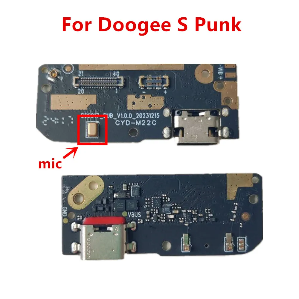 البوب الأصلي ل Doogee S الشرير خلية USB PCB التوصيل تهمة مجلس حوض استبدال لوحة USB مع أجزاء ميكروفون ميكروفون #1