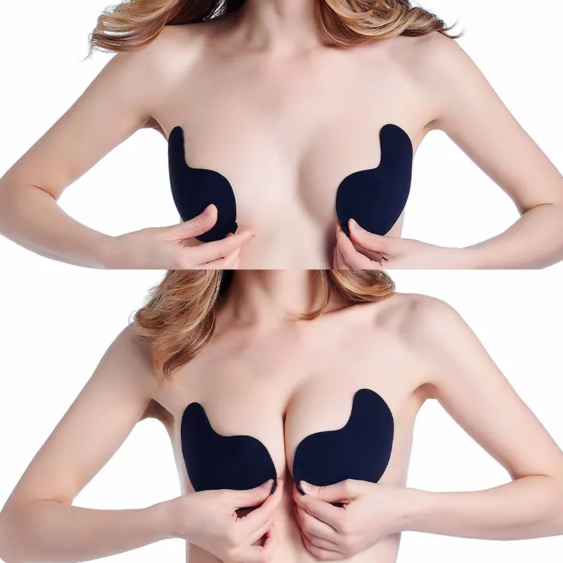 Sujetador Invisible de realce sin tirantes para mujer, ropa interior sin costuras con cierre frontal, Bralette autoadhesivo, lencería pegajosa