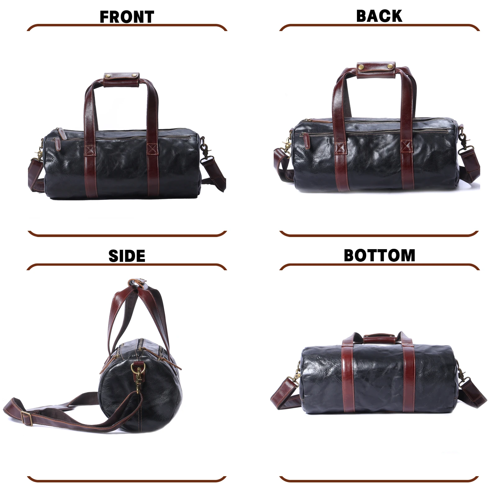 Echte Leder-Umhängetasche für Herren, Crossbody-Sporttasche aus pflanzlich gegerbtem Leder, modischer Casual-Stil, einfache Rindsledertasche – Detail 7
