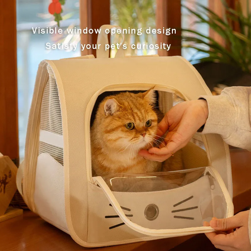 

Portable pet cat backpack for travel, comfortable and breathable big bag, pressure-resistant and waterproof.
