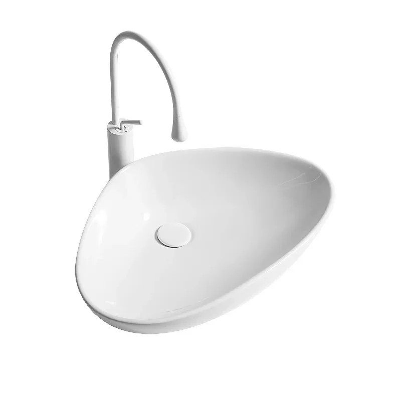 

Cream wind ceramic triangle table basin, household bathroom art washbasin