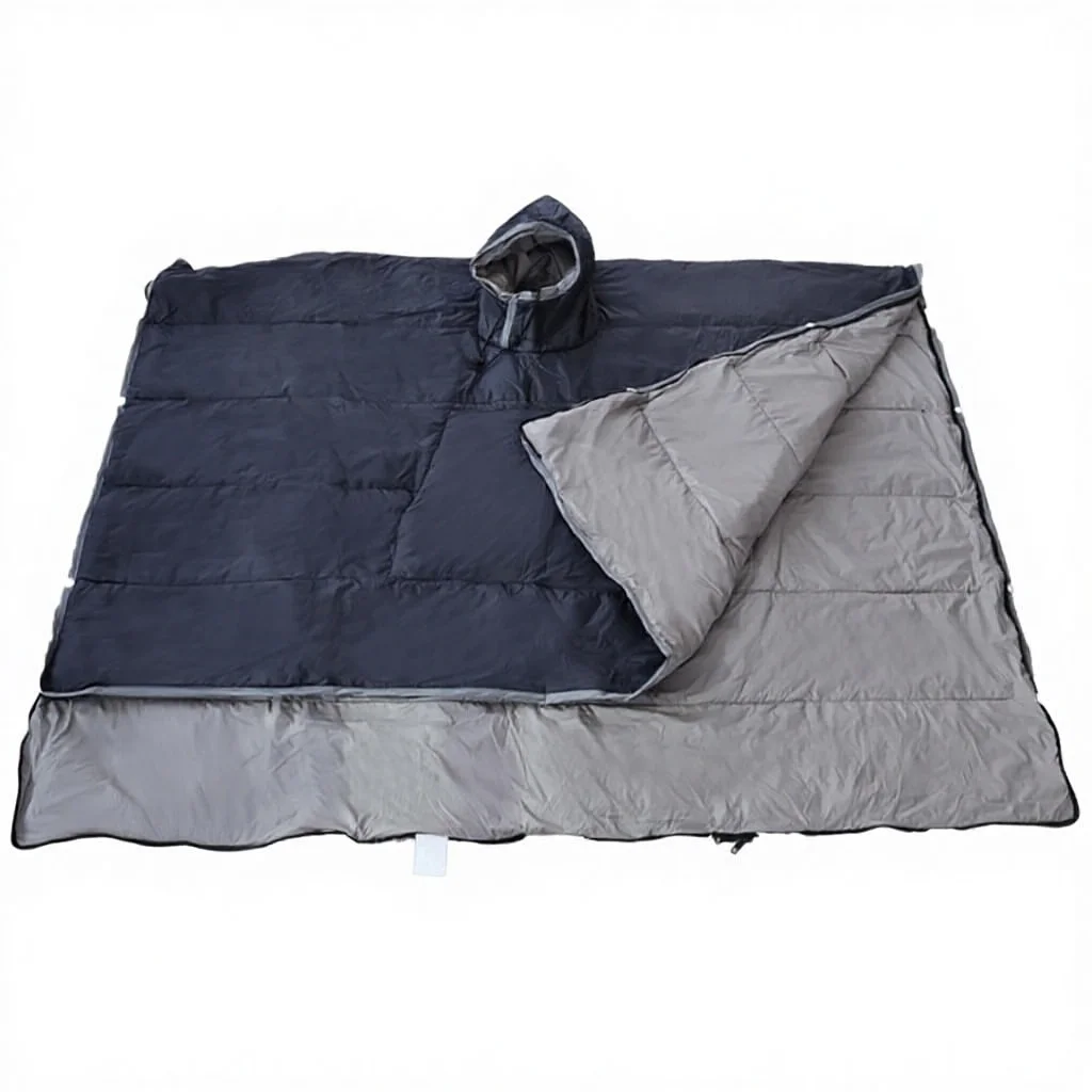 Cloak Sleeping Bag Quilt Outdoor Adult Thickened Portable Camping Winter Sleeping Bag Cold-proof 320T Nylon Tarpaulin Spun 200cm