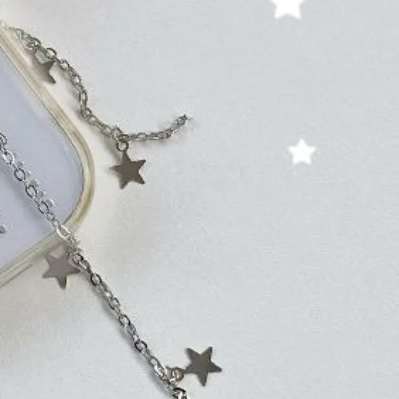 INS Style Retro Fabric Star Chain Wing Pendant Keychain Y2K Angel Mobile Phone Chain Ornament Decoration Accessories Gifts