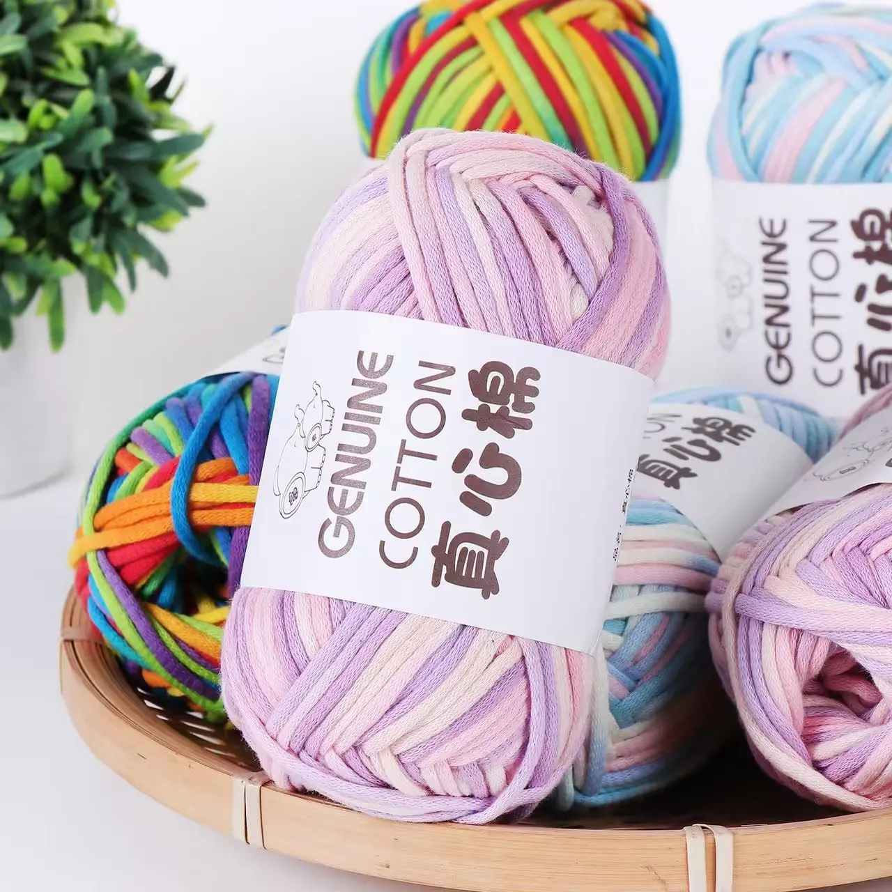 50g/Lot (85 Yards) 68% Cotton 32% Nylon Filling Hollow Yarn For Hand Knitting Crochet Bags Hats Coasters Etc. GXM