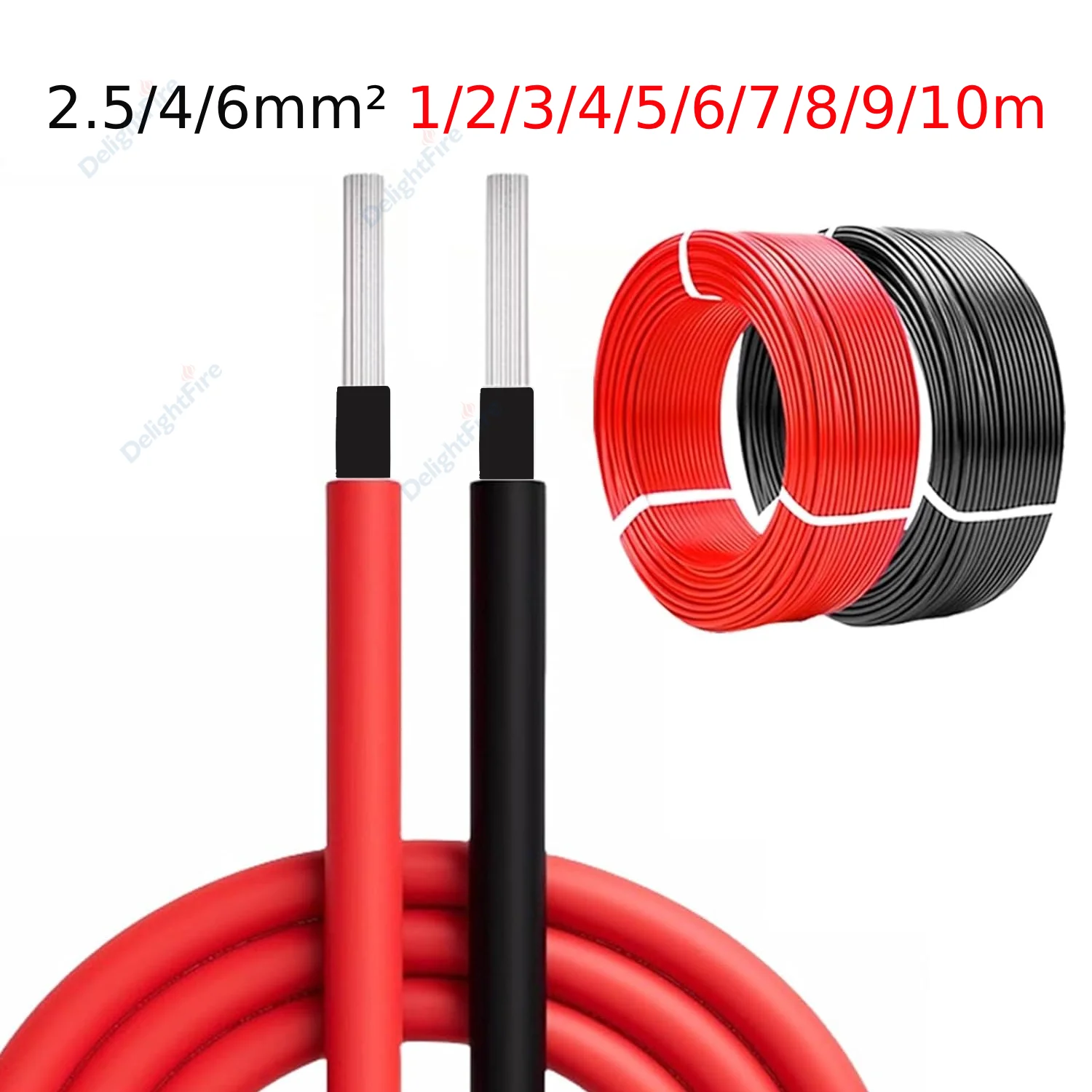 كابل الطاقة الشمسية الكهروضوئية 2.5/4/6mm2 TUV المعلبة النحاس لوحة طاقة شمسية سلك للنظام الشمسي الضوئي في الهواء الطلق سيارة RV قارب السيارات البحرية #1