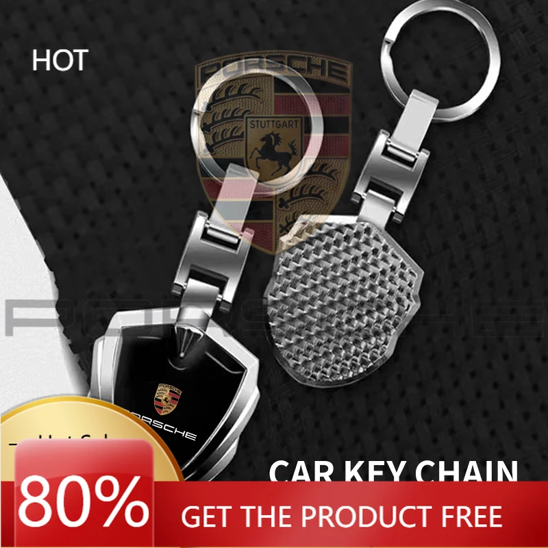 

Металлическая 3D-наклейка на автомобиль Porsche, брелок-подвеска для ключей, кольцо для ключей, украшение для Porsche Boxster, Cayenne, Panamera, Macan, Cayman
