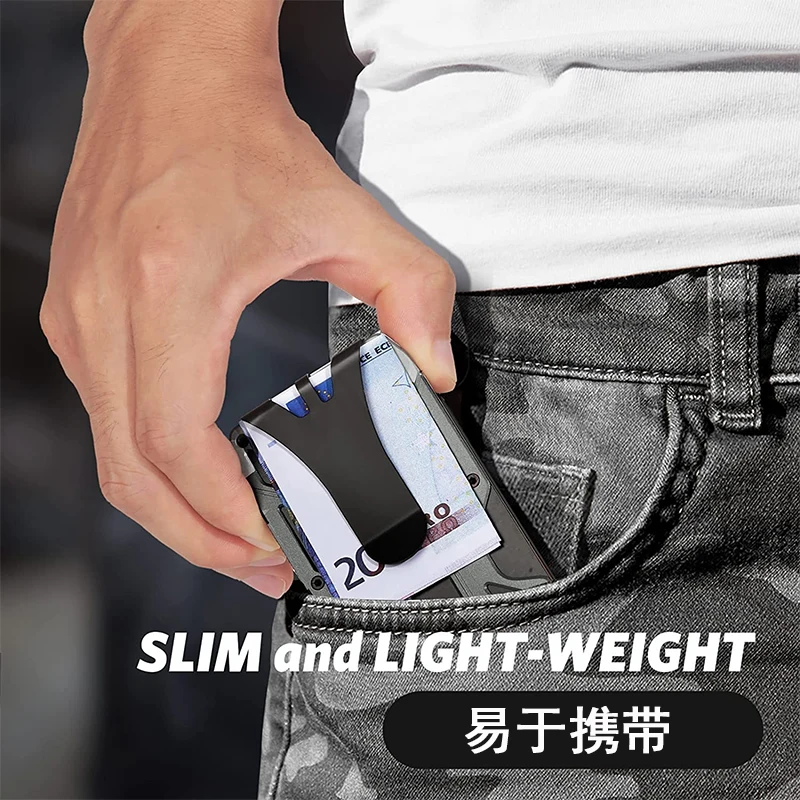 Mens Slim Wallet With Money Clip: Minimalist RFID Blocking Credit Card Holder Front Pocket Wallets For Men - Men\'s Thin Tactical