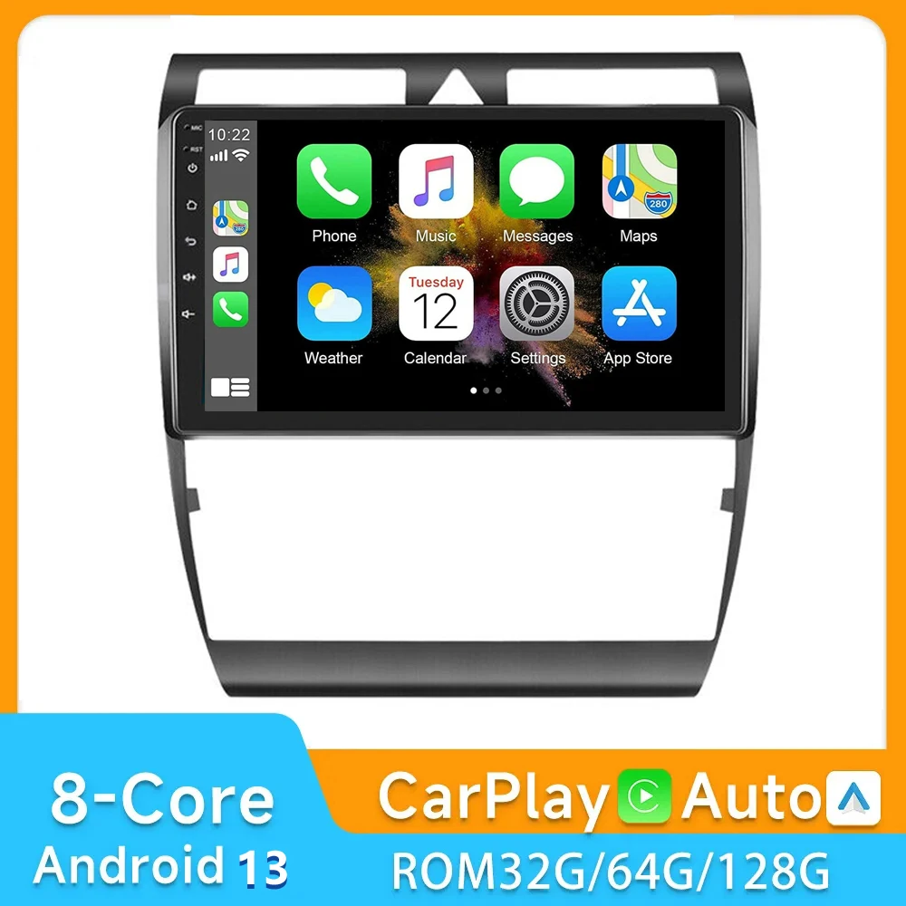 

For Audi A6 C5 1997 - 2004 S6 1999-2004 RS6 2002-2006 Android 13 Car Radio Multimedia Player 2 Din 4G+WIFI Carplay stereo DSP