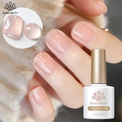 BORN PRETTY Milky Pink Gel Nail Polish 10ml Neutral Nude Gel Polish Light Natural Color Translucent Gel for French Manicure
