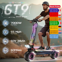 FENGQS GT9 Electric Scooter 7000W Dual Motor 90km/h Max Speed 60V38Ah Battery 12 inchTire Off Road E-Scooter With Seat & NFC KEY