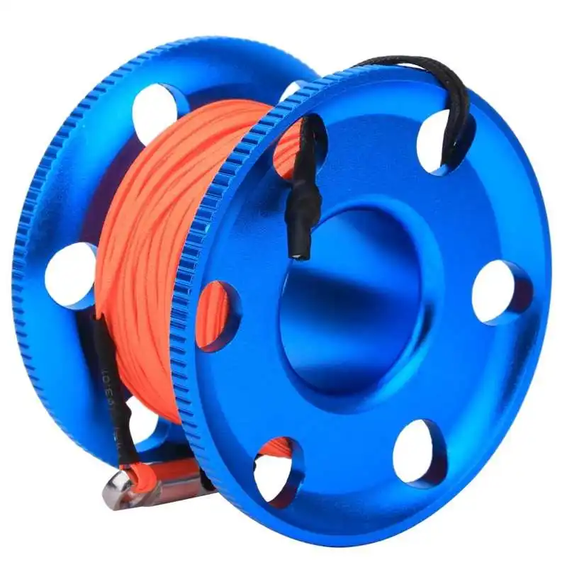 50 متر 30 متر بكرة من الفولاذ المقاوم للصدأ للغوص بكرة الاصبع مع خطاف مزدوج نهاية SMB معدات مغارة الغوص والغطس ملحق #2