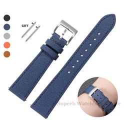 18mm 20mm 22mm Vintage Stitched Leather Watch Strap Premium Grade Quick Release Saffiano Leather Watchbands For Men Women