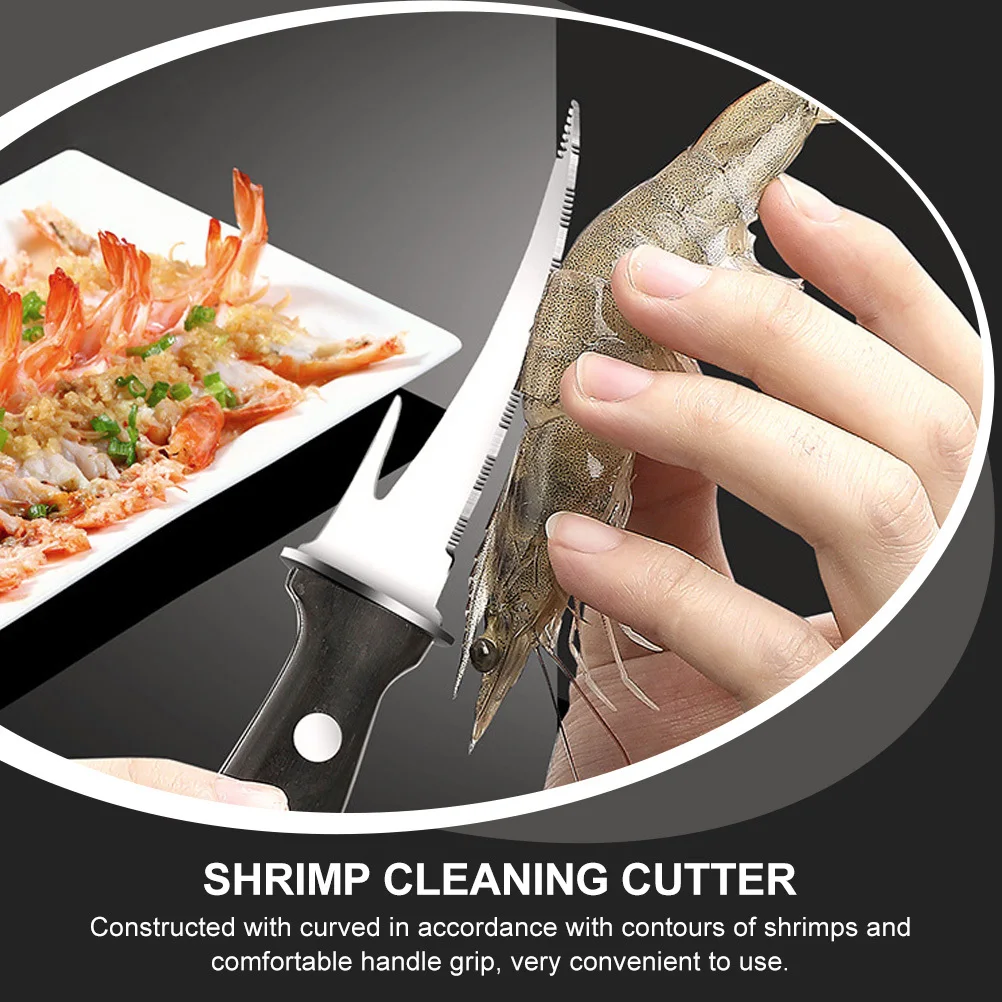 

Shrimp Line Cleaning Tool Wooden Handle Ergonomic Comfortable Grip Practical Kitchen Gadget for Home Restaurant Shrimp Peeler