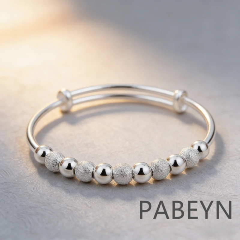 925 Sterling Silver Temperament Fashion Transfer Bead Bracelet Birthday Party Anniversary Gift Daily Commuter Holiday Gift