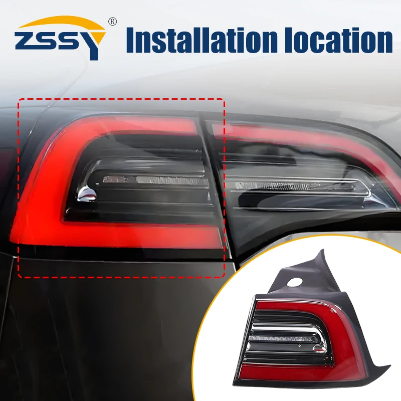 Tail Light Assembly 1077397 1077398 For Tesla Model 3 Version 1.0 2017-2020 Outside Tail Lamp Brake Light 3-Pin