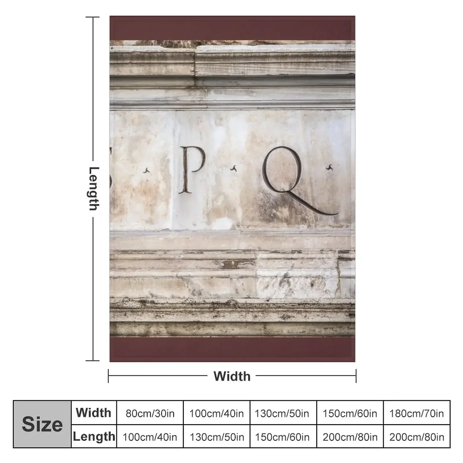SPQR engraved on stone in Rome, Italy Throw Blanket couch cozy soft plush fuzzy picnic outdoor blanket