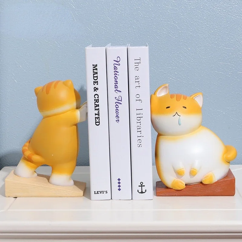 

Creative Cartoon cat Bookends Home Living Room Decoration Furnishings Housewarming Gifts Resin Book Stand