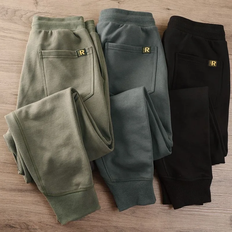 

Heavyweight Spring Autumn Knitted Men's Casual Pants Loose Fit Sports Trousers with Cuffs Comfortable Breathable Faionable