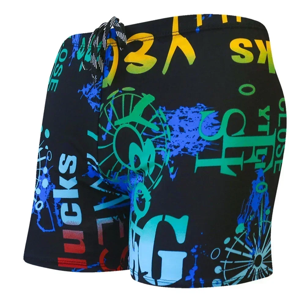 Men's Print Quick Dry Swimwear Men Trunks Swim Shorts  Slim Fit Swimming Trunks for Beach Surf Beachwear