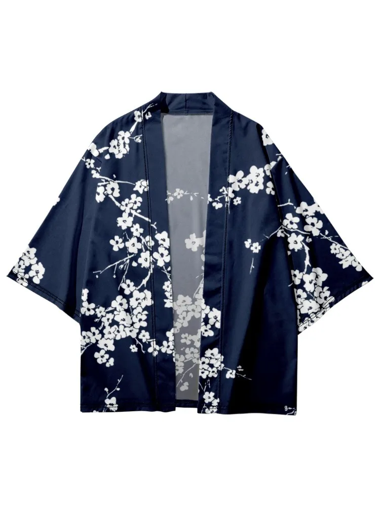 Letni, lekki kardigan z jedwabiu lodowego dla mężczyzn, luźny płaszcz chroniący przed słońcem w stylu chińskim, kurtka kimono w stylu taoistycznym. — zdjęcie 2