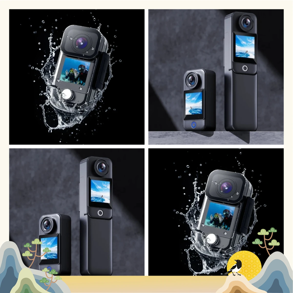 Speed Shadow C300 Handheld Gimbal Pocket Action Camera Motorcycle Recorder Non-360 Panoramic Vlog