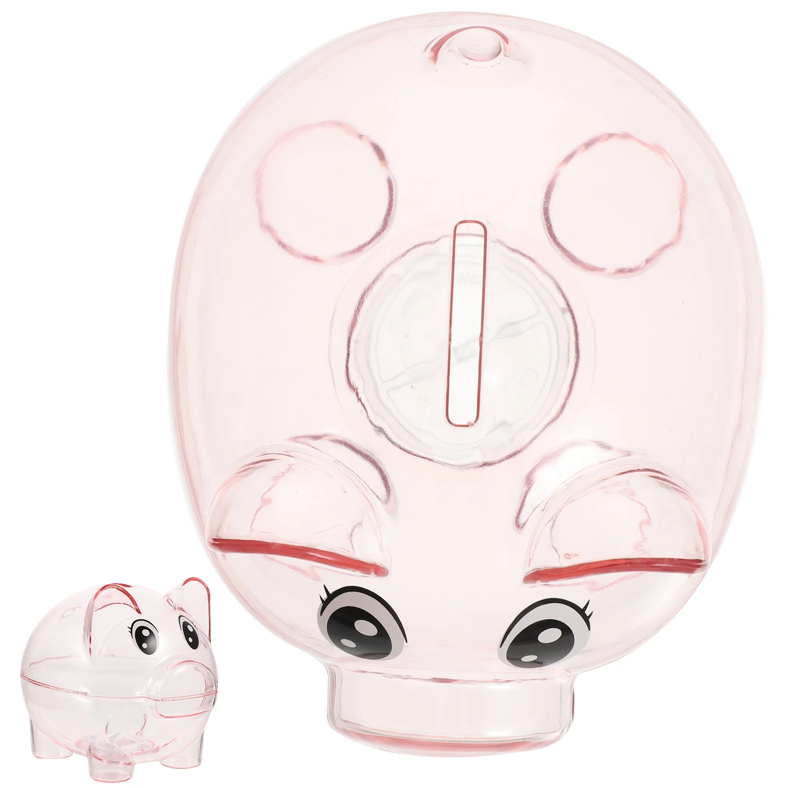 2Pcs Glass-Like Piggy Bank Clear Transparent Money Box for Kids Large Capacity Coin Storage Bedroom Desk Decor Item