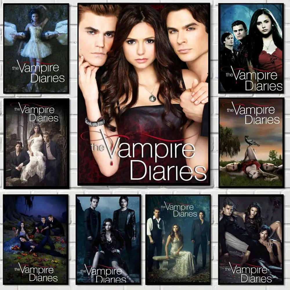 The Vampire Diaries TV Drama Poster Self-adhesive Advanced Aesthetic Printing Paper Wall Art for Living Room Home Decor