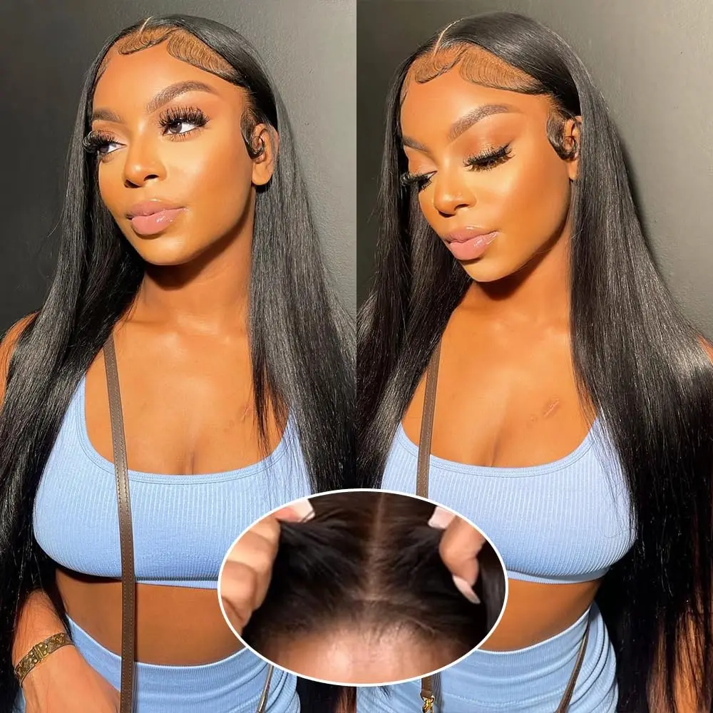 Glueless Wig Bone Straight 13x4 Lace Front Human Hair Wigs 100% Human Hair Ready To Wear 7x5 Lace Closure Wig On Sale Preplucked