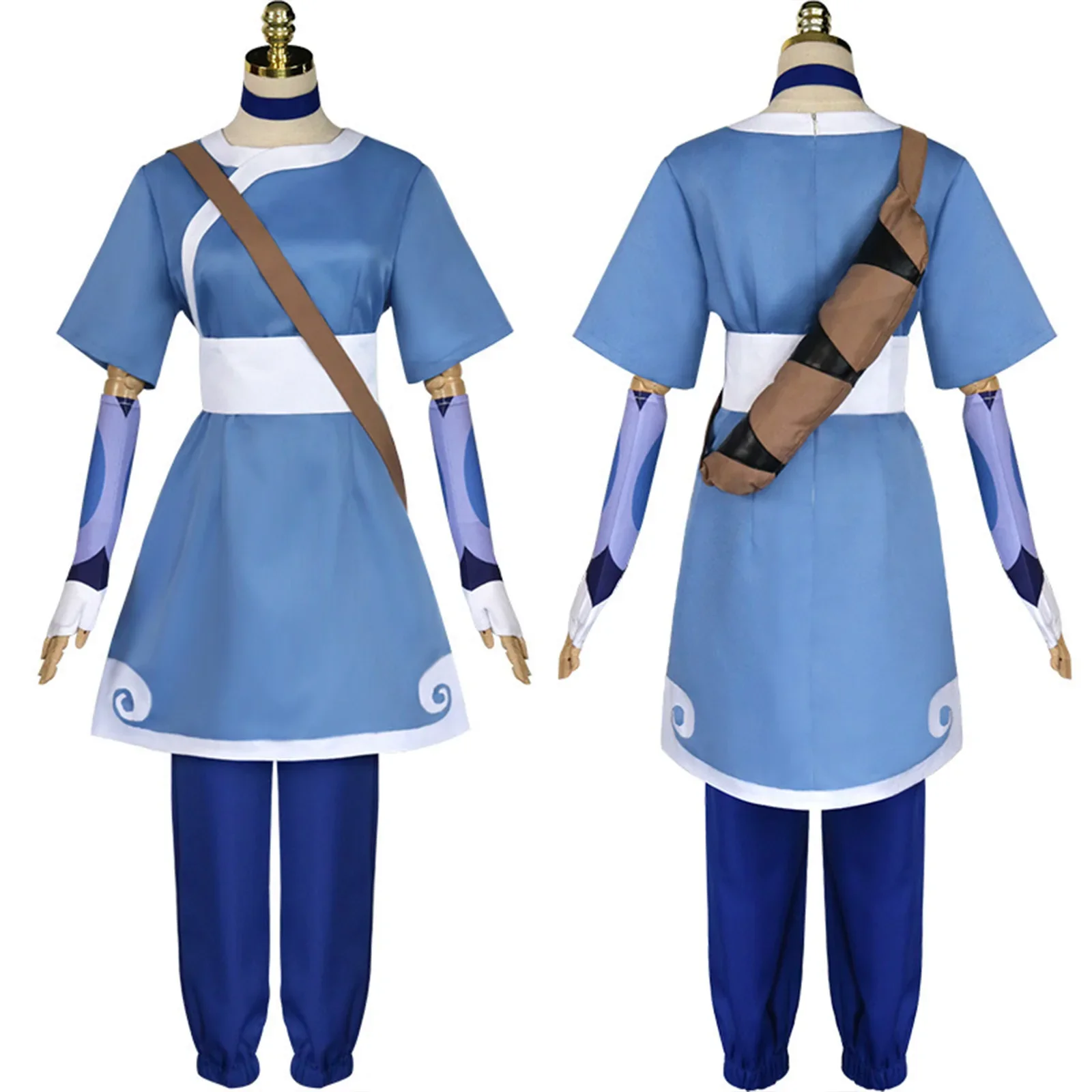 Disfraz de Anime Katara, disfraz de Halloween, Carnaval, disfraces de fiesta, conjunto completo, disfraz de Cosplay de The Last Airbender Katara
