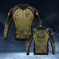 Customize Lithuania Camouflage Hoodies Men's Fashion Loose Sweatshirts Autumn Pullover Outdoor Streetwear Tops Shirts