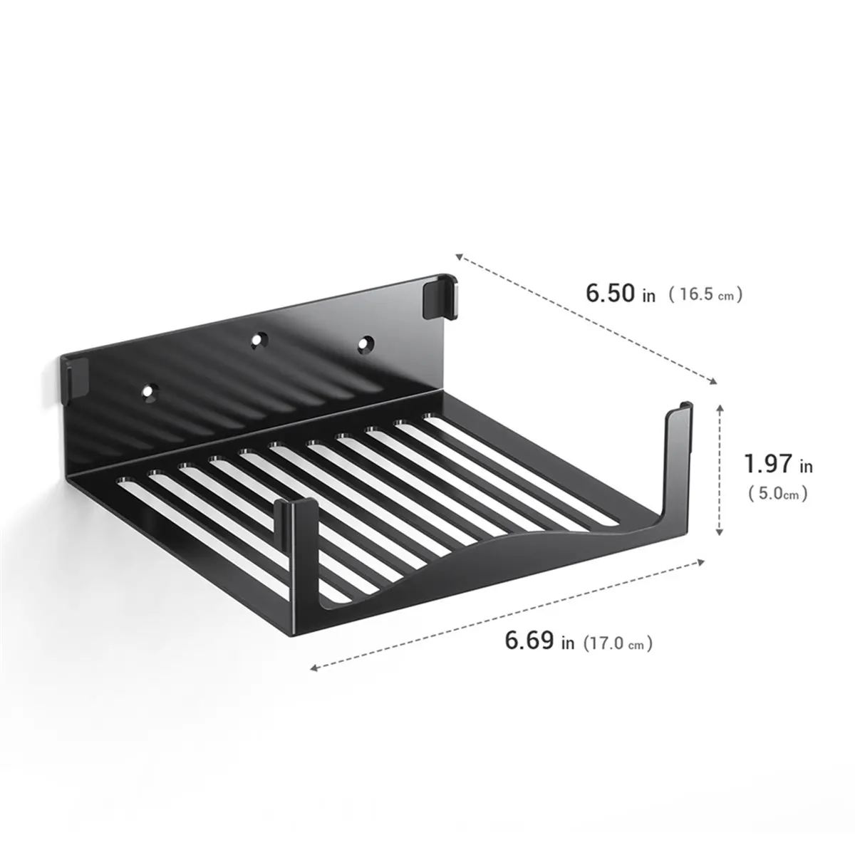 Wall Mount Holder Compatible for Steam Machine Console, Space-Saving Metal Storage Bracket - Black