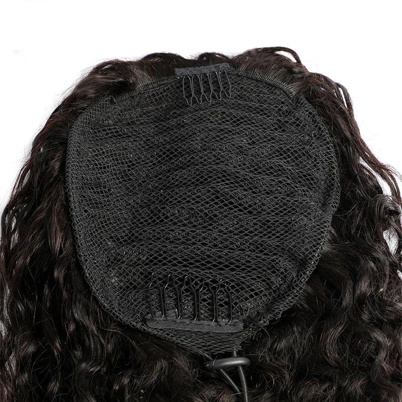 Curly Ponytail Extensions Human Hair Deep Wave Drawstring Ponytail For Black Women Human Hairpiece With Clip In Thick Ponytail
