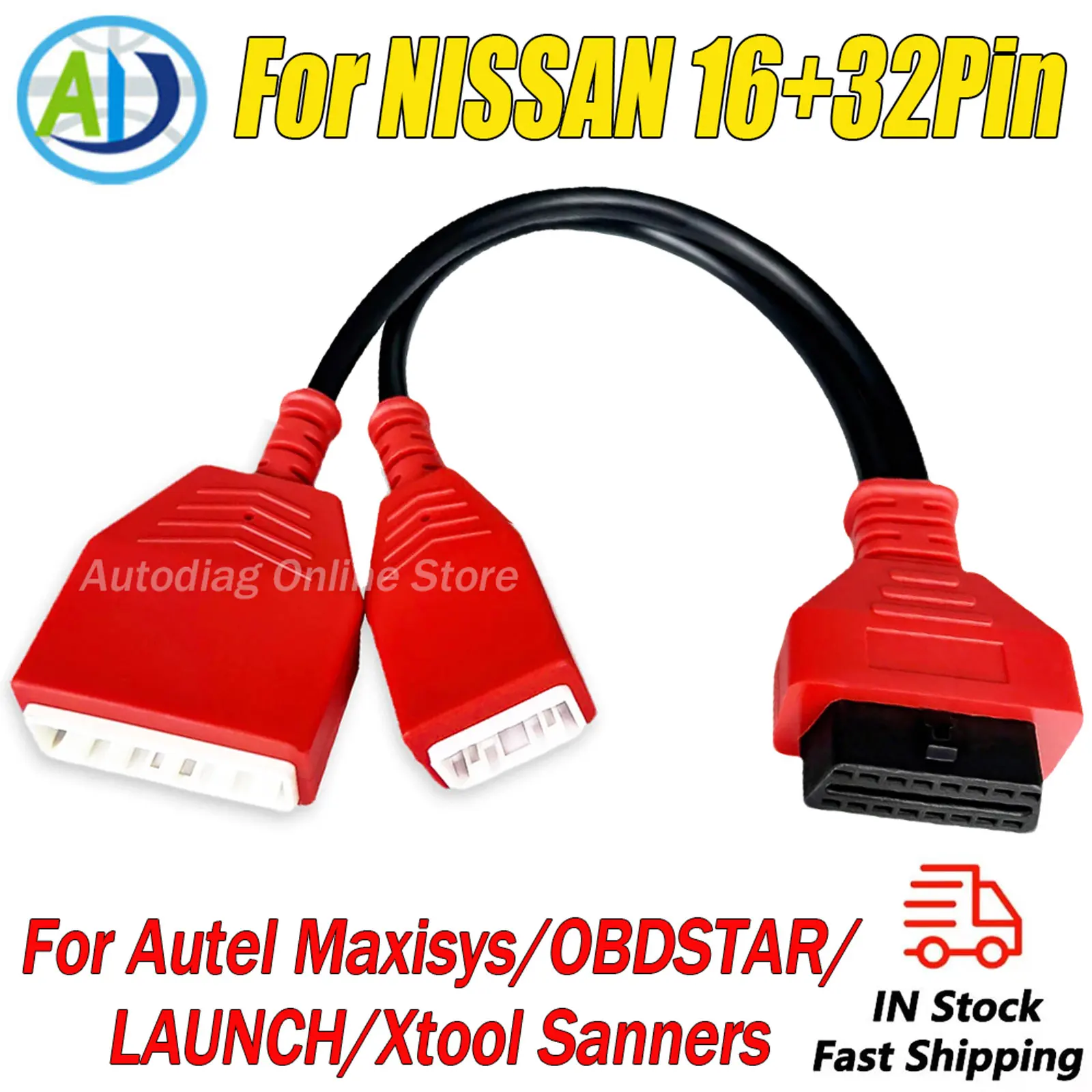 OBD2 Adapter For Nissan/Renault/Dacia 16+32 Car OBDII Diagnostic Cable for Sylphy for Autel IM608/IM508/Lonsdor K518SE Scanner