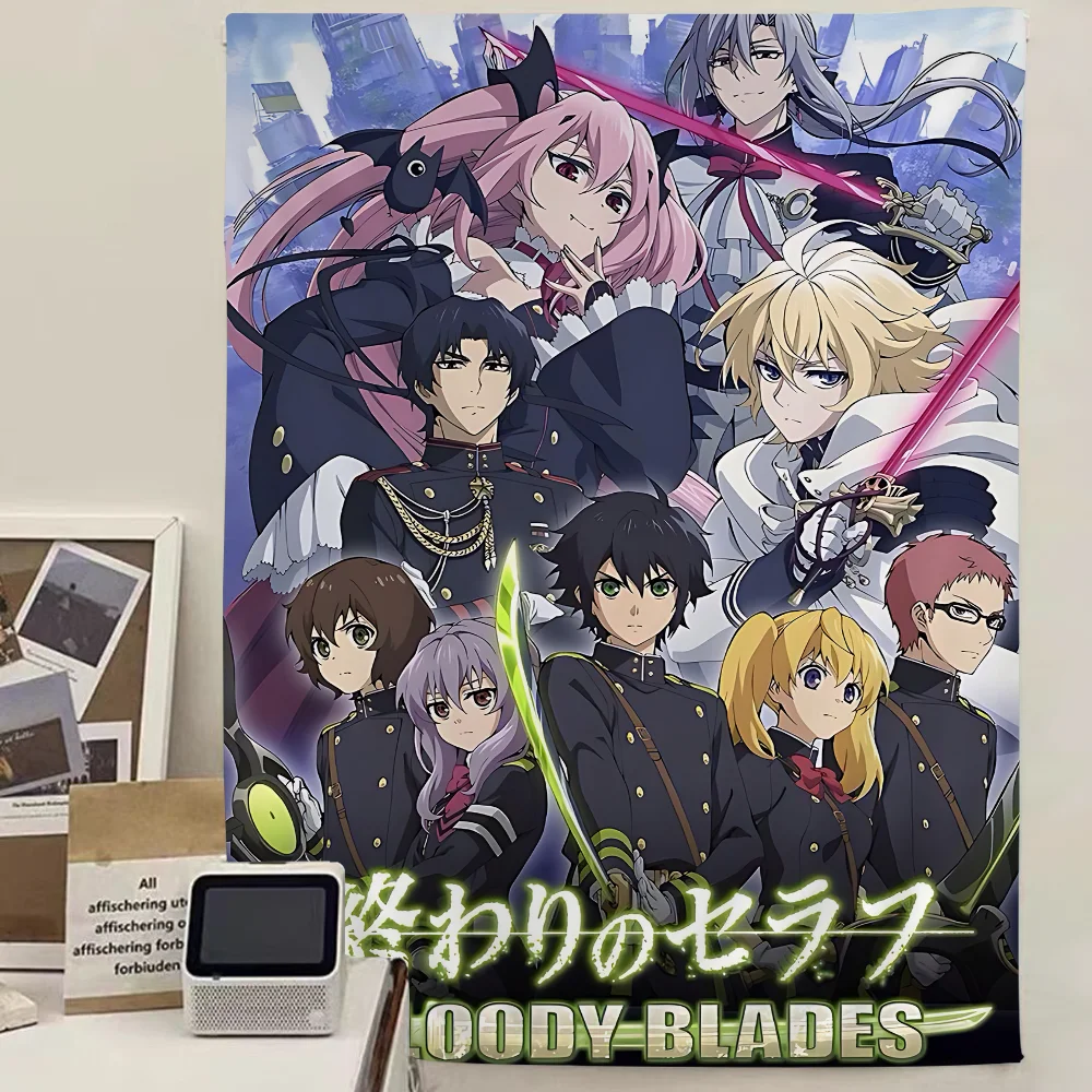 Seraph Of The End Cartoon Tapestry Art Science Fiction Room Home Decor Wall Hanging Home Decor