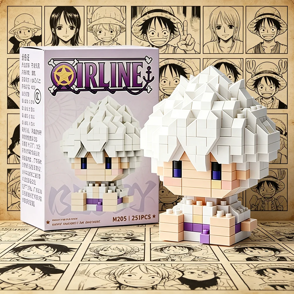 

One Piece Sun God Nika Luffy Building Block Chopper Buggy Assembly Micro Zoro Robin Character Model Mini Bricks Figure Toy Gift